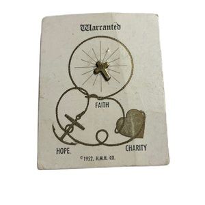 4 for $12: Vintage 1950s HMH Small Gold Tone Cross Screw Back Lapel Pin